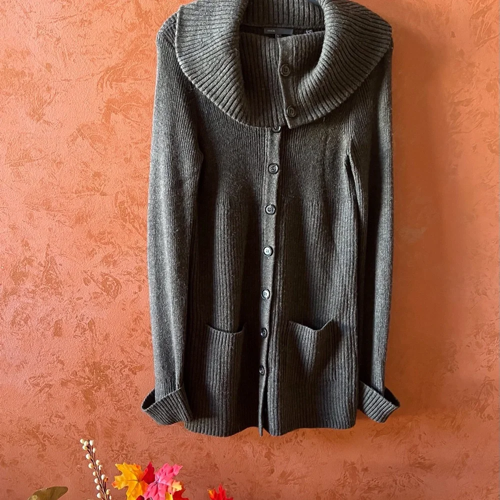 Vince Ribbed Knit Cardigan - Picture 5 of 7